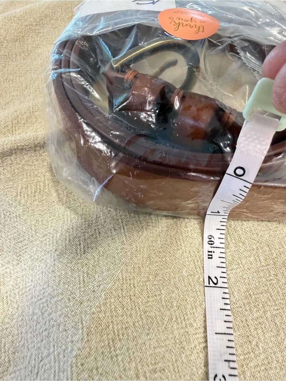 Eddie Bauer brown braid stitched genuine leather belt SZ M 42” unisex